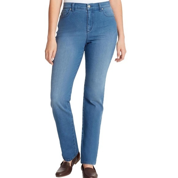Gloria Vanderbilt Amanda Tapered Leg High Waist Medium Wash Blue Jeans Size 12 - Picture 1 of 9